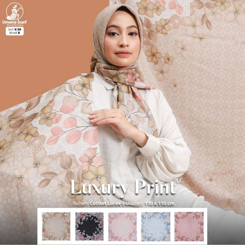 Hijab segi empat 110x110 cm merk umama seri cantik motif / katun