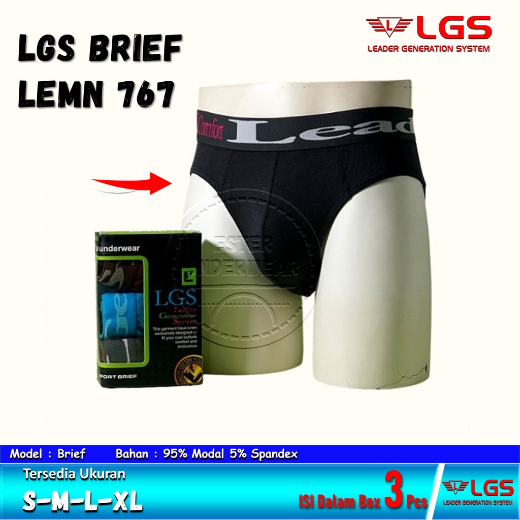 Celana Dalam LGS 767 ISI 3PCS|BRIEF LGS BAHAN MODAL SPANDEX