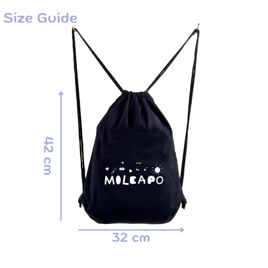 Stringbag tas Ransel Serut Part 1 Bahan Drill hitam Raikantopeni Series Thailand Thai Merchandise Actor string bag drawstring punggung || kiiyoomii ||