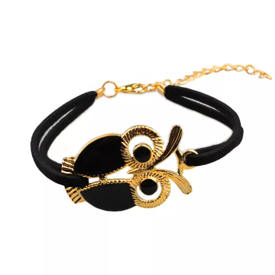 Gelang 18 Cm Adjustable Tangan-Anyaman Kulit Gelang untuk Wanita String Burung Hantu Gelang Pacar Hadiah