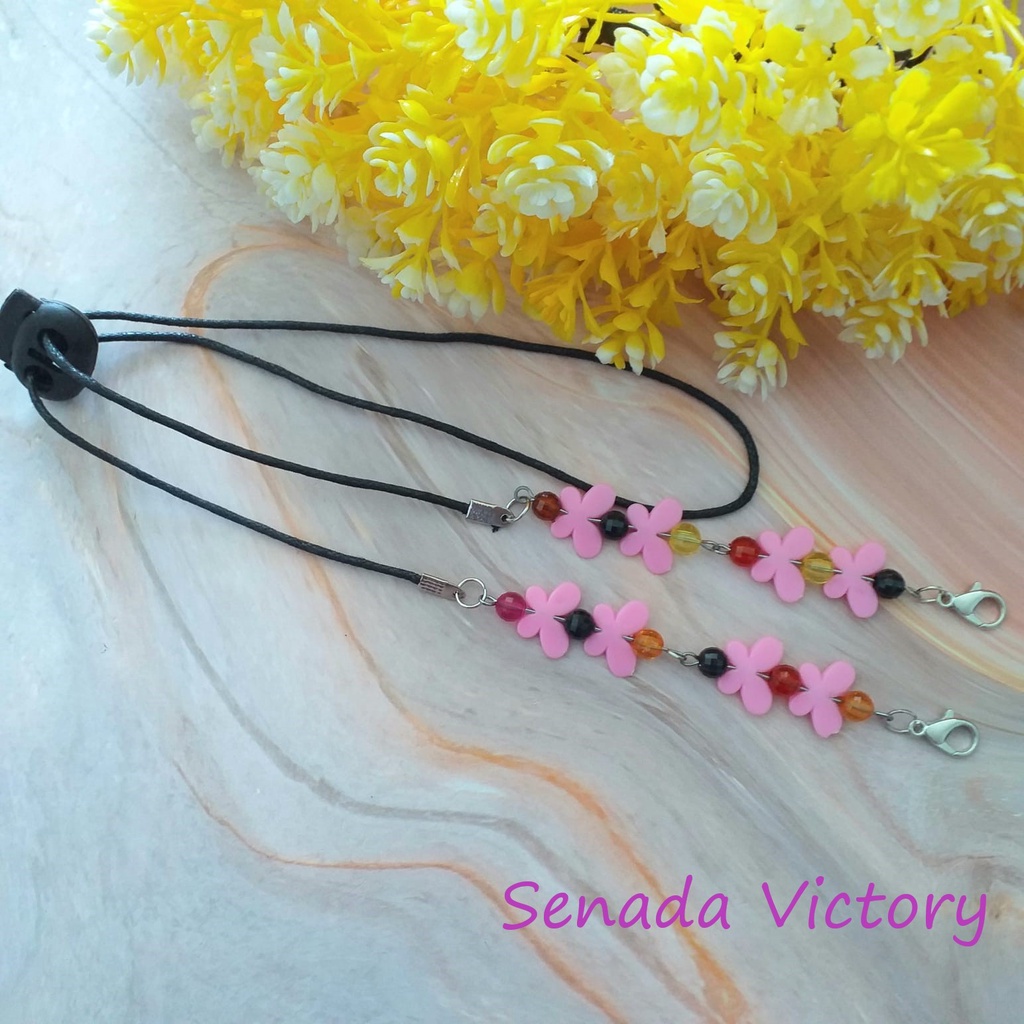 Senada Victory Kalung Masker Dua Kupu Kupu Susun 2 IN 1 Konektor Masker SVM0012