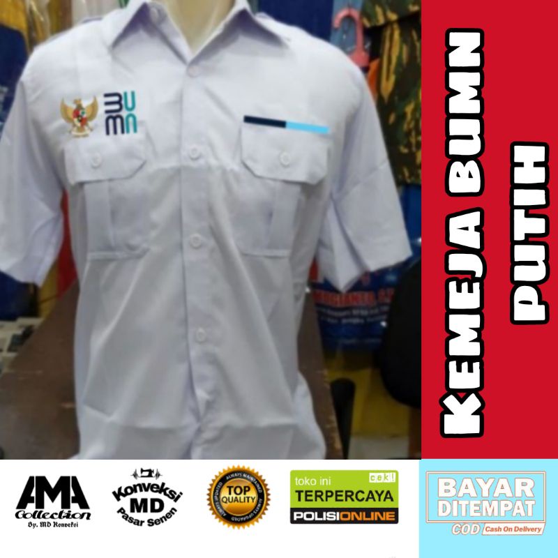 kemeja BUMN putih baju bumn putih full bordir