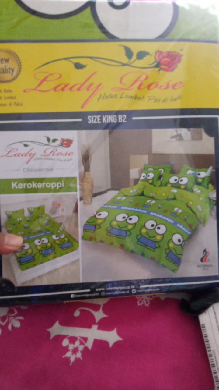 Sprei Lady Rose 180x200 / 160x200 Motif Kero Keropi Chef - King Queen - 180 160 Ladyrose Sp Kerropi