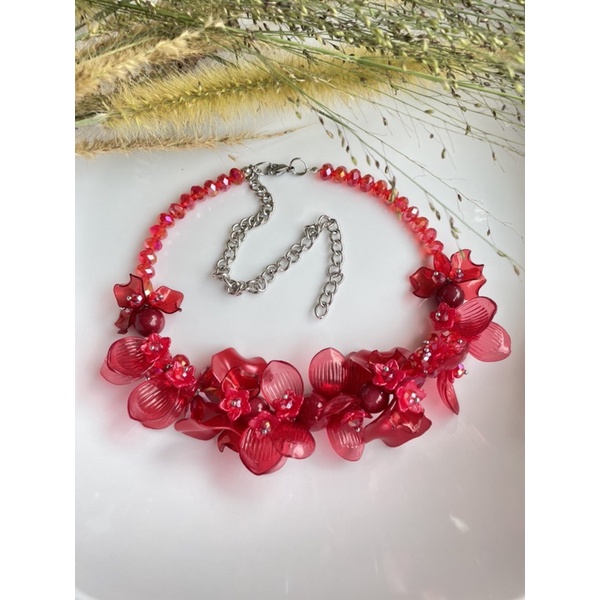 Red Necklace Series kalung hijab friendly