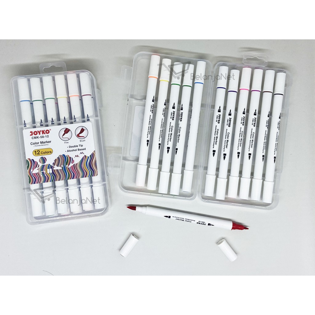 Spidol Warna Joyko | Color Marker Dual Tip 12 Warna CMK-58-12