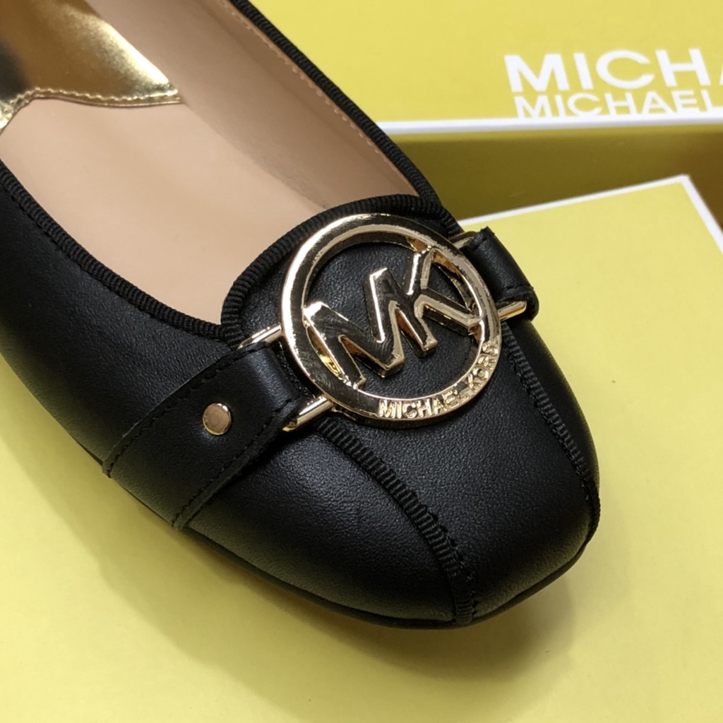 [Instant/Same Day] M-K  Michael Kors  SMK03  SMK04  spring and summer new style round toe shallow mouth flat bottom ladies casual shoes, leather ladies small leather shoes Fabric: cowhide + sheepskin cushion + non-slip wear-resistant outsole   xie