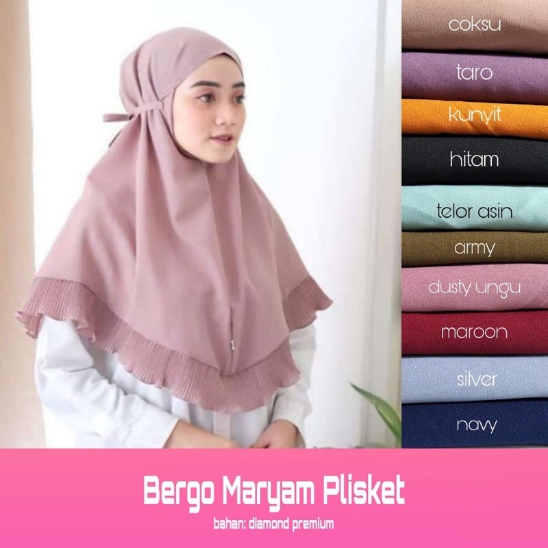 jilbab bergo plisket murah/bergo rempel murah / BERGO MARYAM REMPEL PLISKET