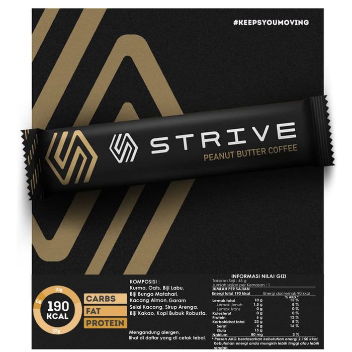 

CYC Snack Sehat STRIVE ENERGY BAR - PEANUT BUTTER COFFEE 6PCS BOX