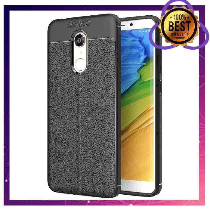CASING HP XIAOMI REDMI REDMI 5 PLUS CASE LEATHER AUTOFOCUS EXPERIENCE ULTIMATE WARNA HITAM