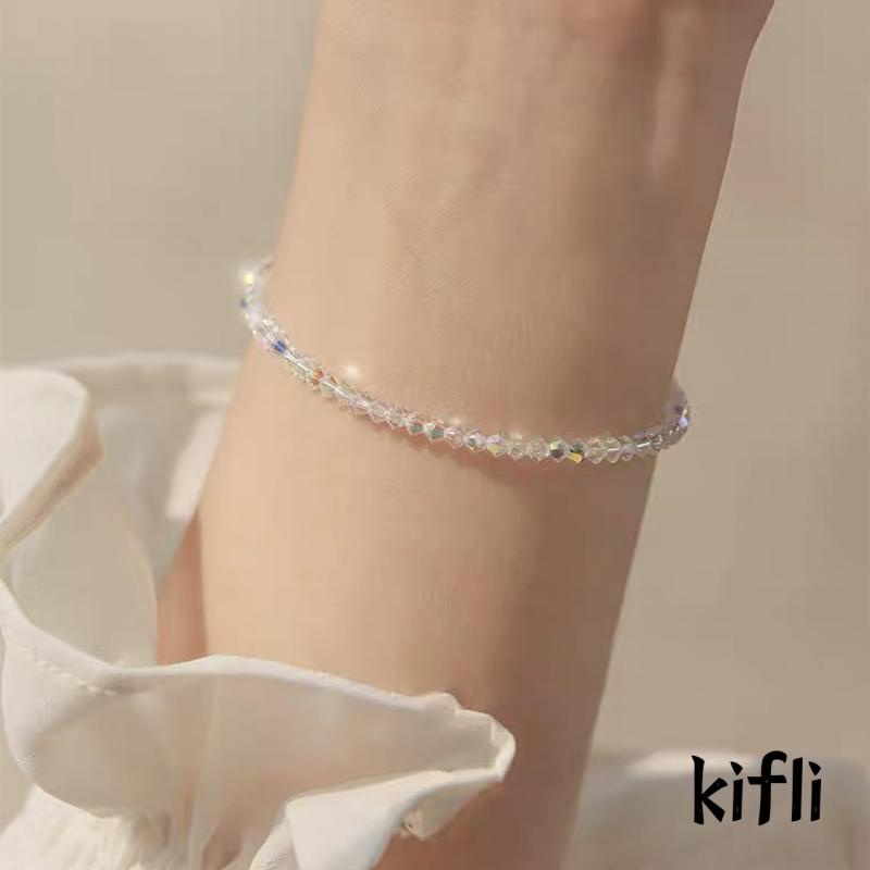 Gelang Manik-Manik Kristal Imitasi Ukuran 4mm