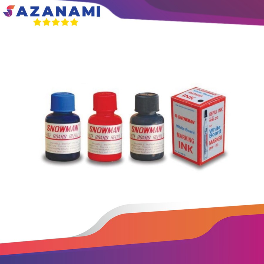 

WB ISI REFILL TINTA SPIDOL SNOWMAN WHITEBOARD MARKING INK HITAM BIRU