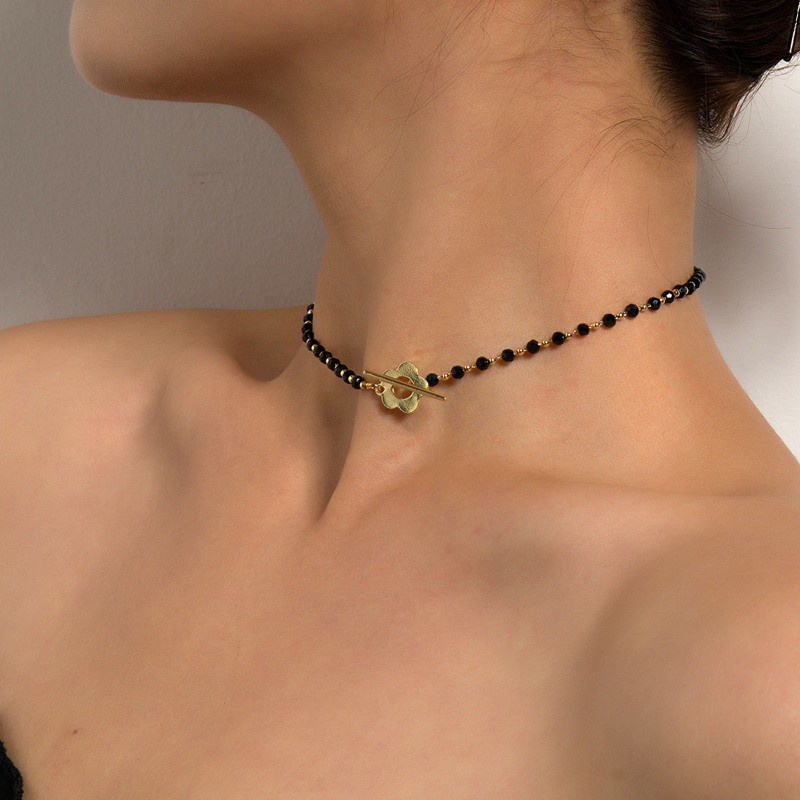 New Fashion Simple Pearl Crystal Glass Bead Chain Choker Necklace For Women Jewelry Gifts