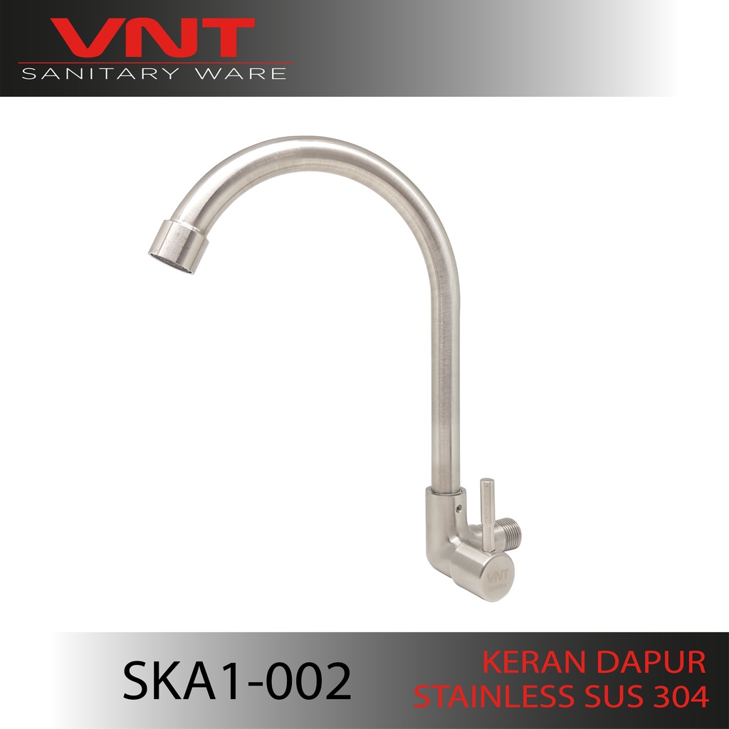 VNT Keran Cuci Piring Leher Angsa Stainless SUS304 Kran Sink Dapur Tembok