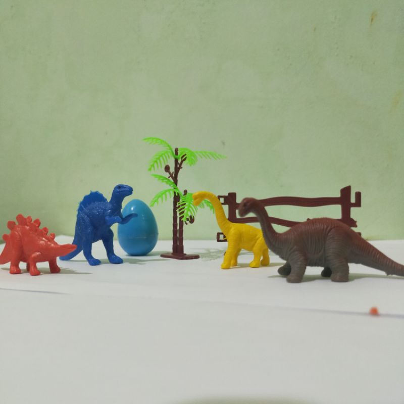 Mainan Set Dinosaurus Karet Mini - 4pcs Dino Kecil