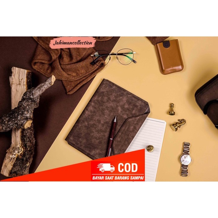 

✨ BISA COD ✨ Allocacoc Modular Notebook Folder Mini PU A5; GREY BROWN PINK BLUE - Brown