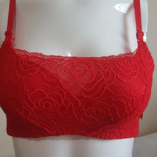 ✱ Elena 24501 Bra Kemben Brokat Halus Size 34-40 - Hitam, 34 ❈