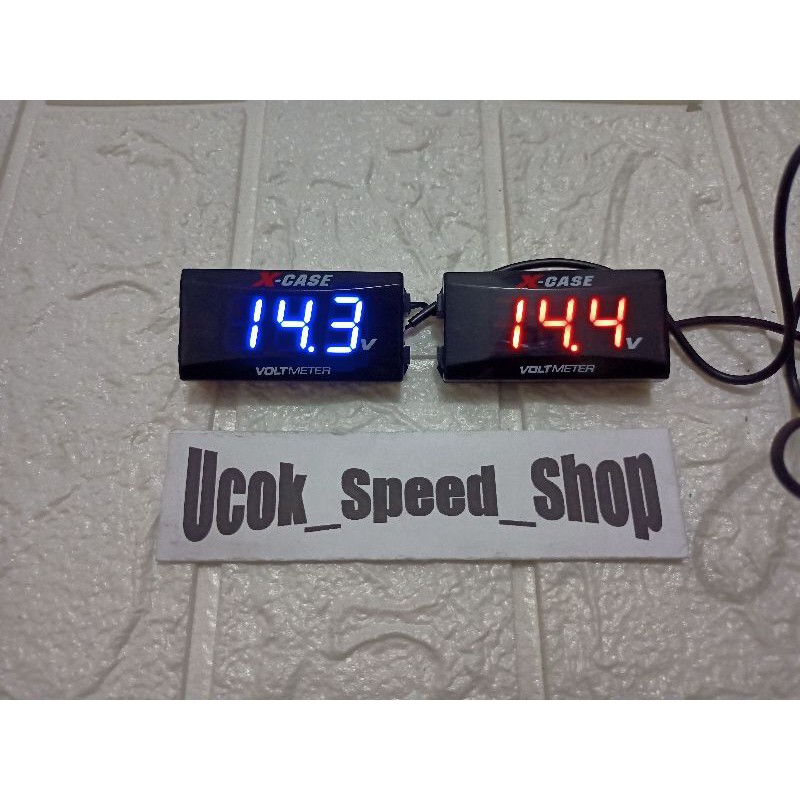 DIGITAL-UKUR AKI VOLT METER DIGITAL VARIASI WATERPROOF SEMUA MOTOR UNIVERSAL MODEL KOSO X CASE