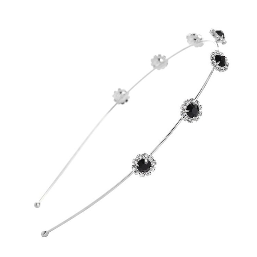 Bando Tipis Desain Bunga Matahari Aksen Kristal Berlian Imitasi Bahan Alloy Gaya Korea Untuk Wanita