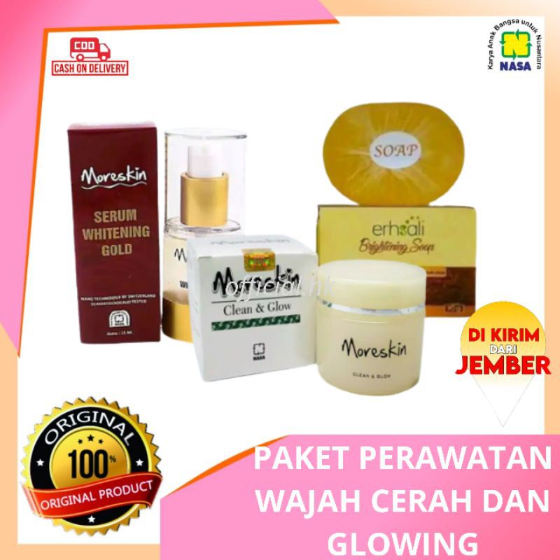 PAKET PERAWATAN WAJAH CERAH DAN GLOWING HERBAL CLEAN N GLOW NASA - OFFICIAL HK