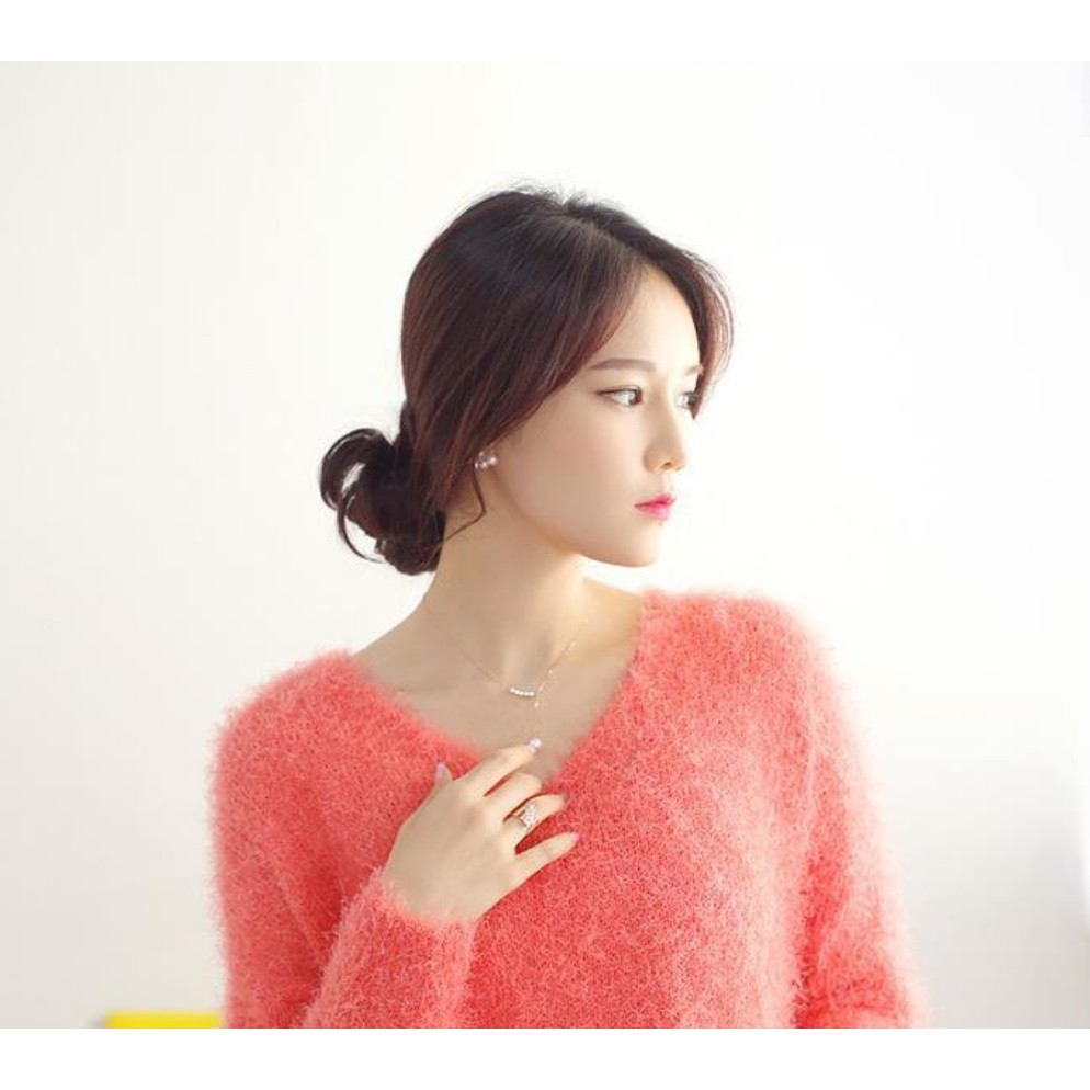 Kalung Rantai Wanita C14 Mutiara Korea Fashion Women Pearl Necklace Alloy Aksesoris Perhiasan Cewe