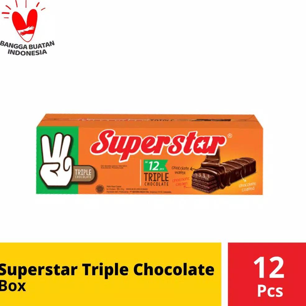 

a84➳ Superstar Wafer Coklat / Cokelat Isi 12 pcs