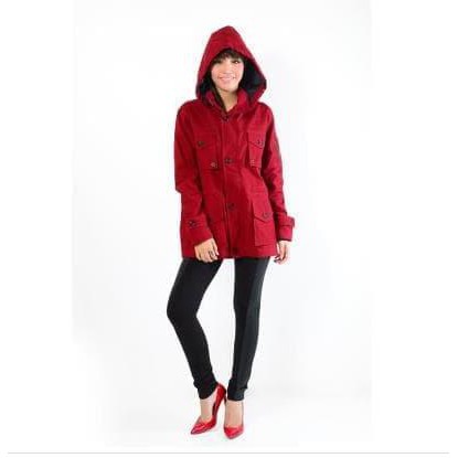 MC FASHION WOMEN;S PARKA JACKET SIMPEL ELEGAN - GABRIELA - HITAM TOP FASHION