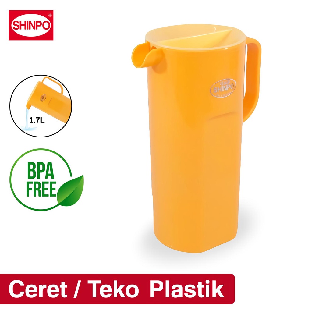 SHINPO Ceret / Teko Plastik 1.7 Liter Tempat Air Minum Mineral Eskan Sapporo Plastic Pitcher Water J
