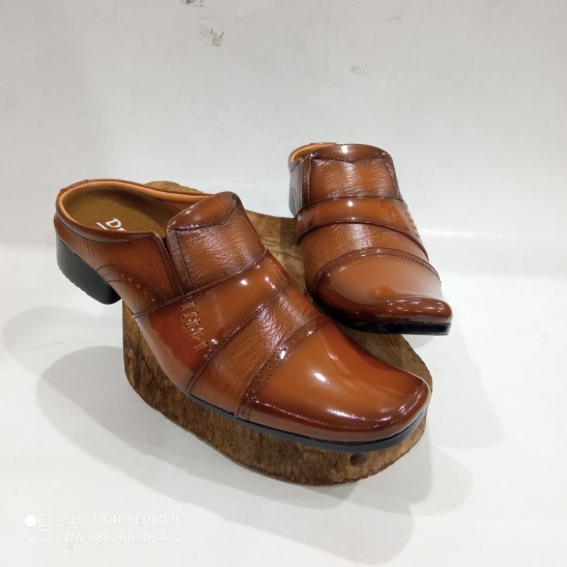 Sepatu Bustong Pria Original Kulit asli/Sepatu Sandal Slop/Sandal Selop Pria