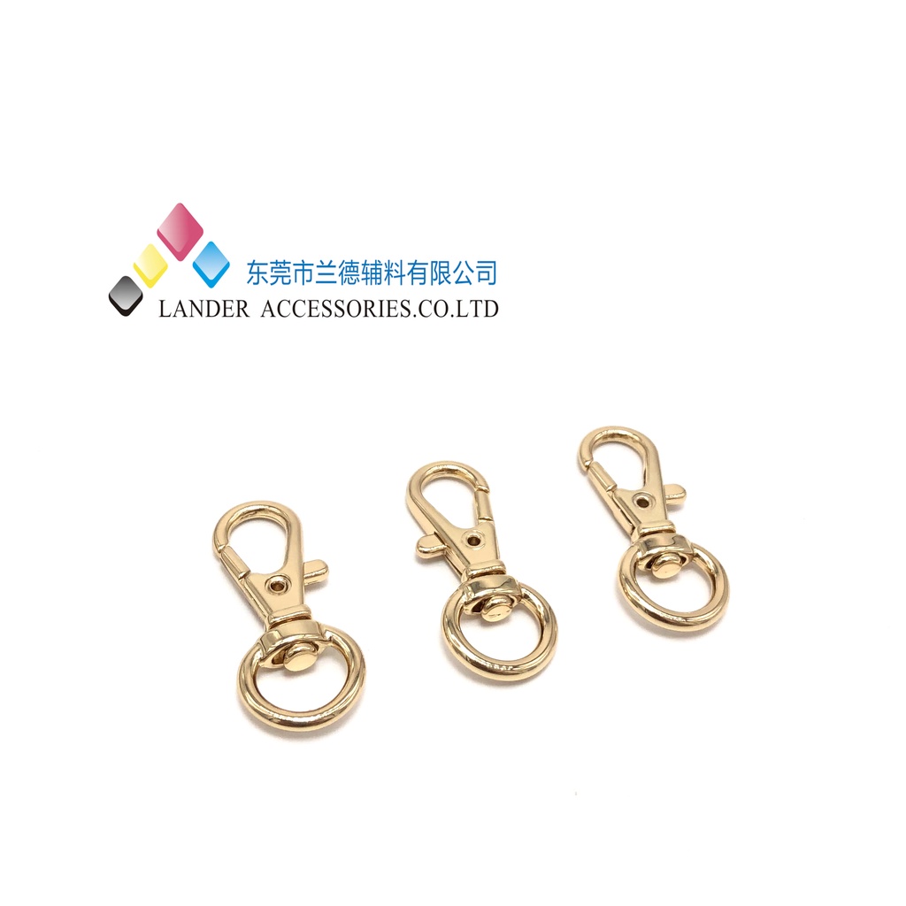 Lander Dogclips / Kaitan / 9.8mm / Shiny Gold / Strapmask / FX1181 / 2pcs