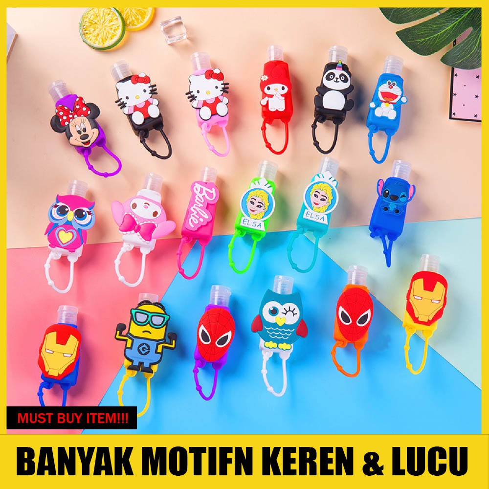 BOTOL HAND SANITIZER GEL HOLDER GANTUNGAN KUNCI KARAKTER