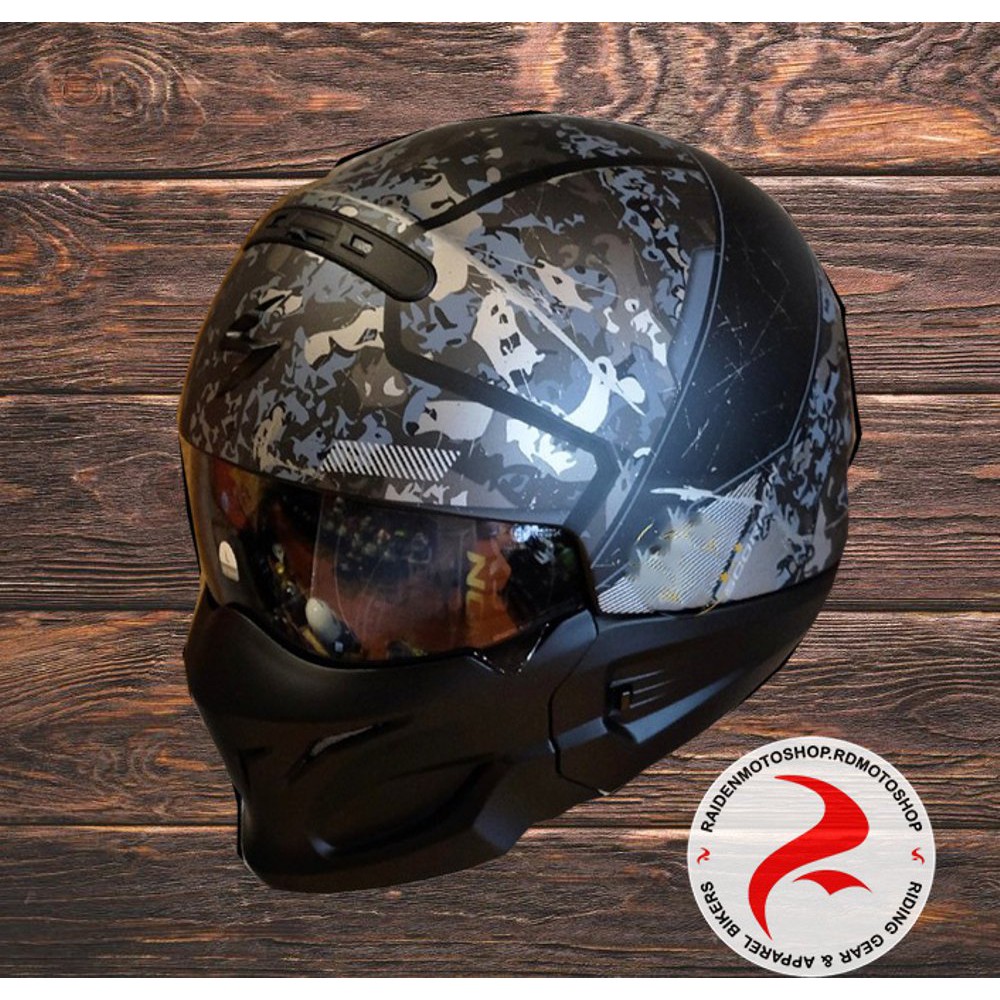 Scorpion EXO Combat OPEX Matt Black Silver Termurah