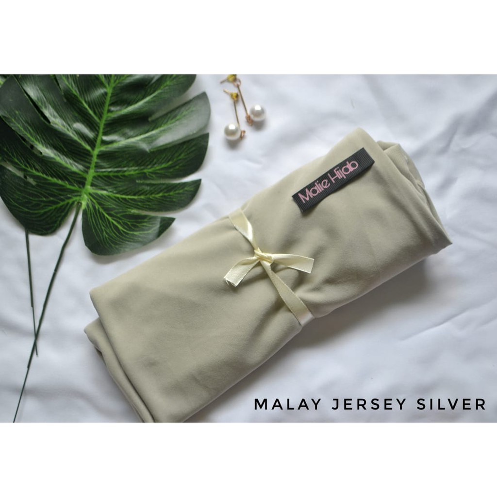 READY - Hijab Bergo Malay Jersey Premium Malie Instan Murah / Khimar Jihan (MJ)-Silver