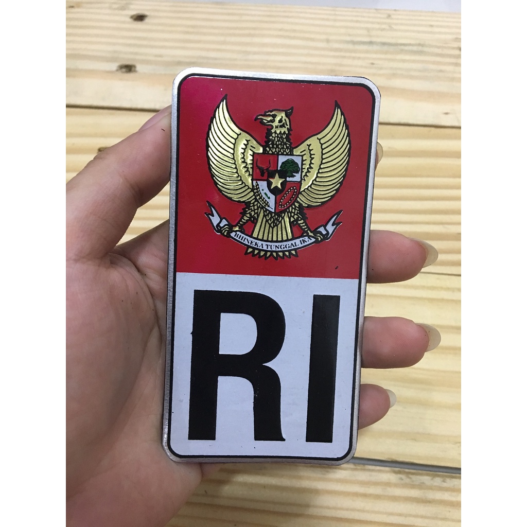 Sticker Plat RI (Putih) - Stiker Indonesia - Sticker Plat Indonesia RI - Stiker Plat Mobil RI