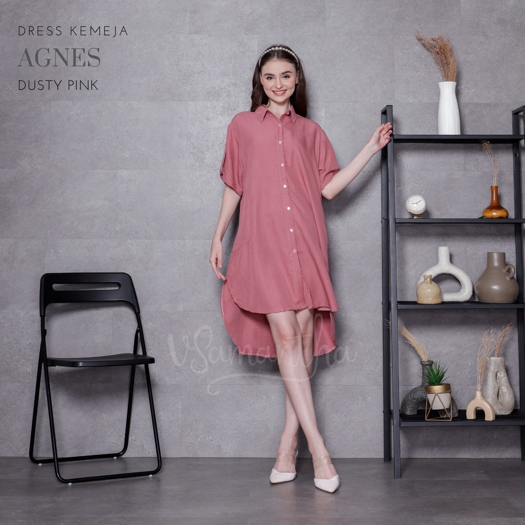 Dress Kemeja Airflow Crinkle Agnes