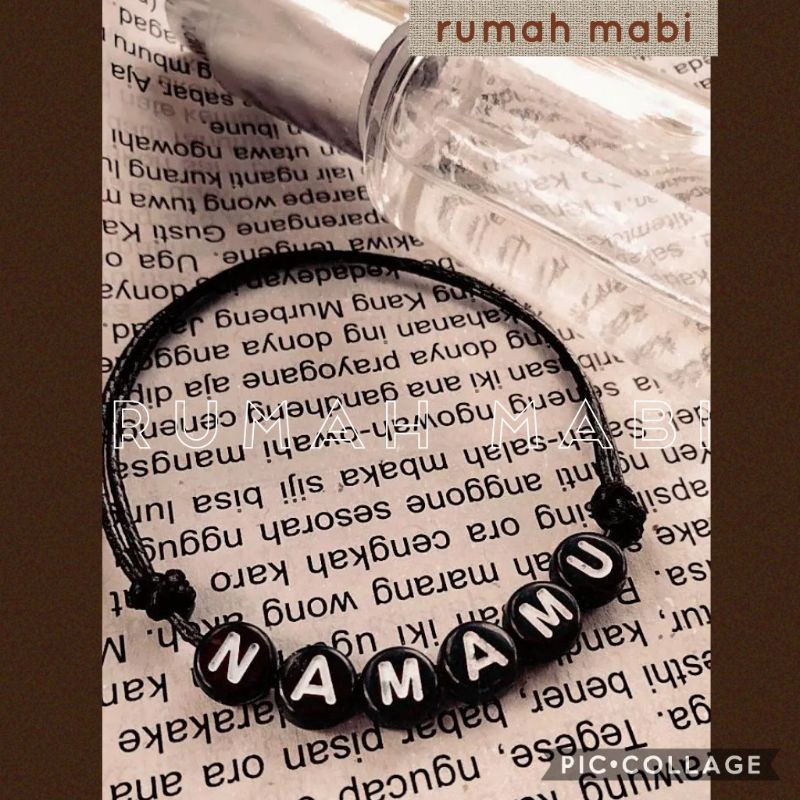 GELANG  CUSTOM NAMA (variasi mote bulat)!bisa custom nama kalian maks 7huruf!BAHAN WATERPROOF! BONUS KAGET TANPA MINIMAL PEMBELIAN!