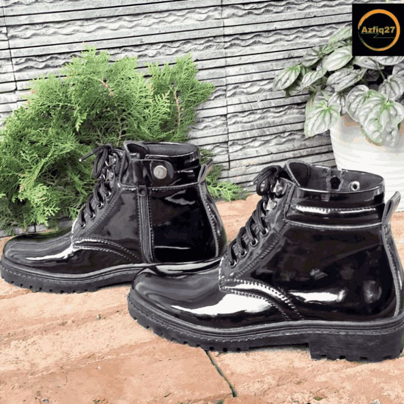 Sepatu Pdh Terbaru Tni Polri Security Basarnas Original Mengkilap Sol PVC GARUDA Merk Azfiq27 #1