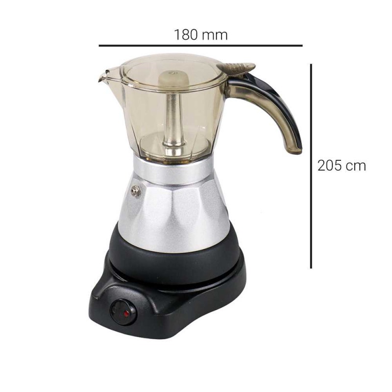 Teko Listrik Heater Espresso Coffee Maker Moka Pot 400W 150ml 3 Cups