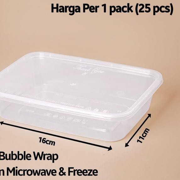 ✪ Kotak Makan Plastik 500 ML / Thin Wall / Food Container ♂