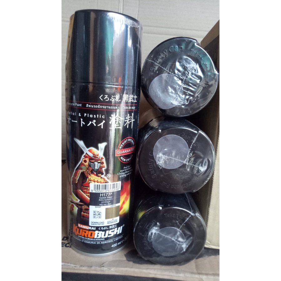 cat semprot samurai Pilok pilox samurai  vostok silver h177* 177 silver gelap silver tua 400ml