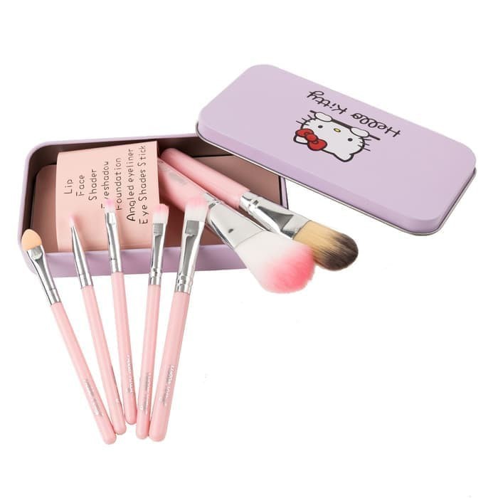 KUAS MINI 1 SET ISI 7 PCS BRUSH MAKE UP SET HELLOKITTY