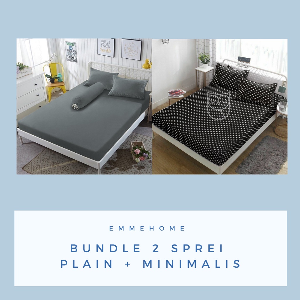 BUNDLE 2 SPREI DISPERSE POLOS 120x200 / 160x200 / 180x200 (TINGGI 20) BUNDLING PAKET SPREI HEMAT