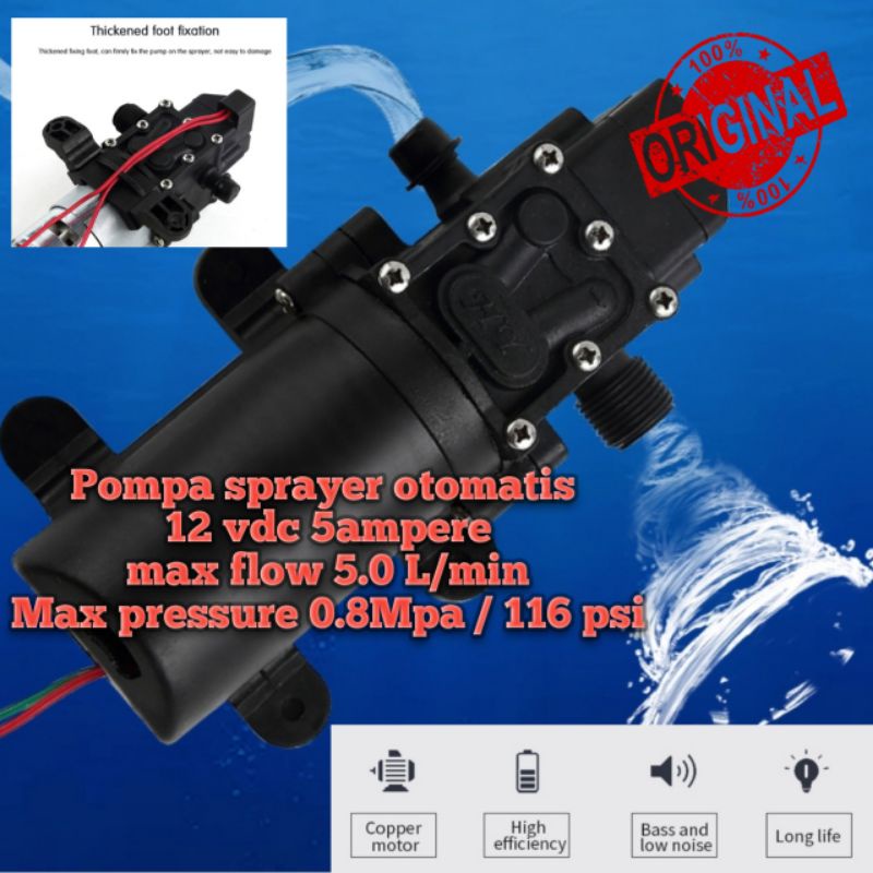 [ High quality ]Dinamo pump sprayer semprot pertanian Pompa dc 12v steam cuci motor / mobil  tekanan