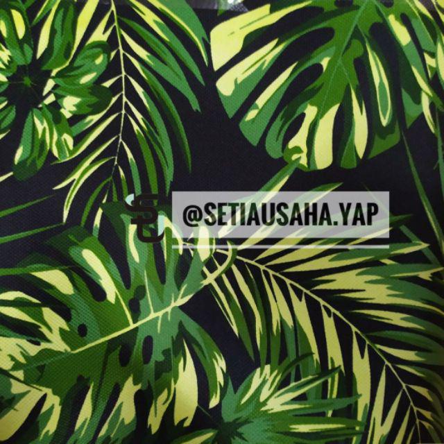 Kain Motif Tropical Daun Monstera Janbol Janda Bolong Canvas Utk Diy Beanbag Sofa Stool Dll Shopee Indonesia