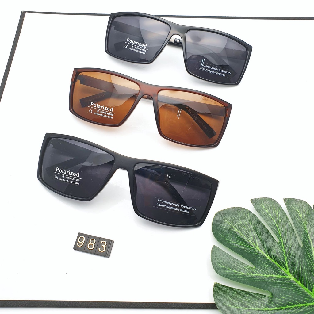 KACAMATA FASHION COWOK POLARIZED 983 /KACAMATA HITAM/KACAMAT ANTI UV/KACAMATA POLAR