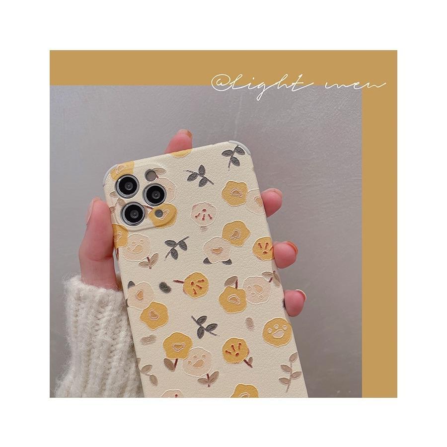 Sheepskin Design Yellow Flower Pattern IPhone Case IPhone 7 8 Plus X Xs Xr XsMax 11 11Pro 11promax 12 12Pro 12ProMax Soft Case Xhh4