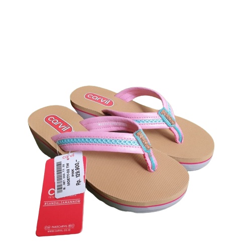 Carvil Moety-TW | Sandal Wedges Anak Perempuan Model Jepit tinggi hak 5cm Original 100%