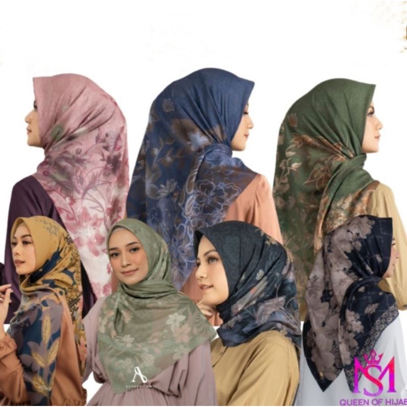 Hijab Denay Motif/ Segi Empat MS / Hijab Motif Printing / Segi Empat Voal Motif/ Denay Murah