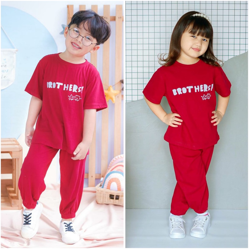 Setelan Anak Alfa Lucuna Original Unisex Pajamas Kaos Anak