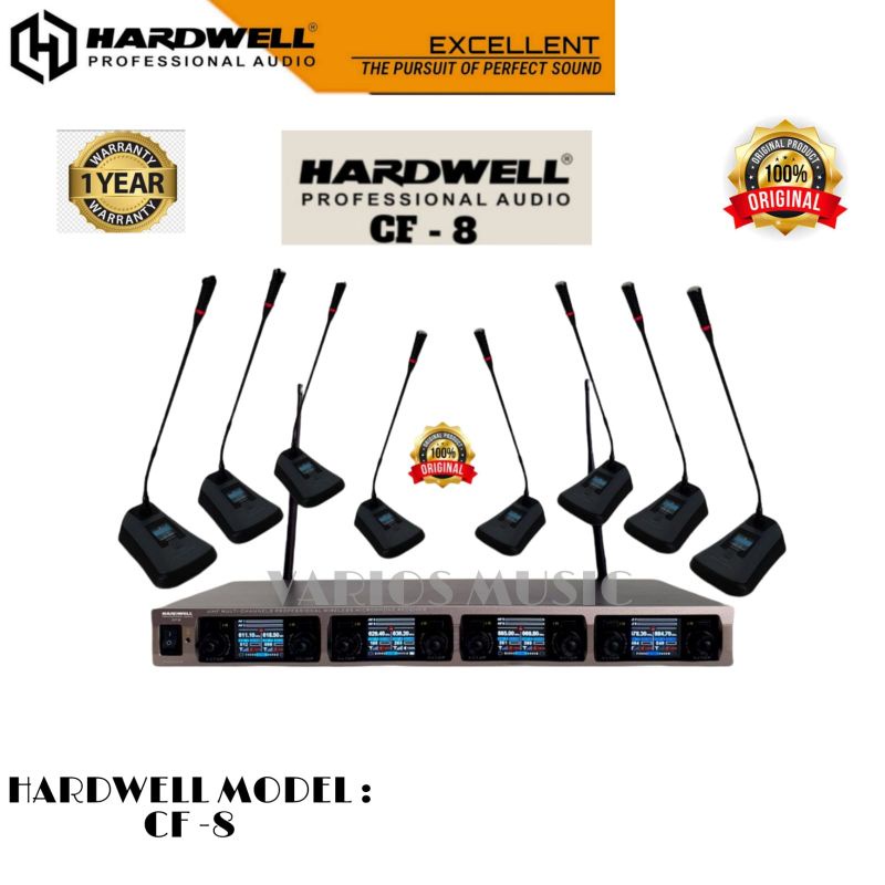 MIC WIRELESS CONFERENCE HARDWELL 8 MIC PODIUM CF8 ORIGINAL HARDWELL GARANSI RESMI