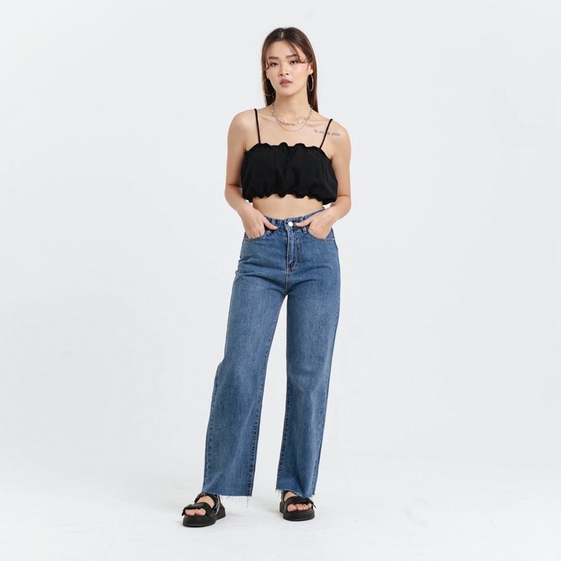 VIERLIN - Jeans 8776 - HIGH WAIST LOOSE JEANS UNFINISH